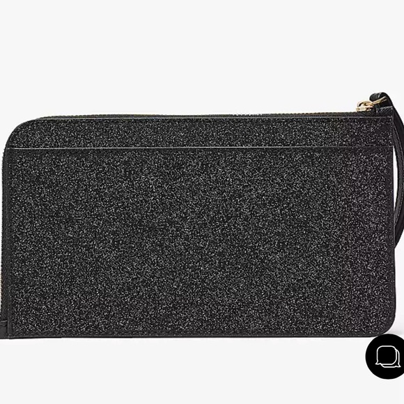 65. Kate Spade Glitter Medium L-Zip Wristlet in Black - Picture 3 of 8